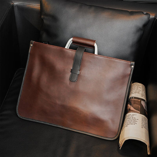 Luxury Business Briefcase Male High-quality Crazy Horse PU Leather Crossbody Shoulder Bag Men Laptop Bag Man Handbag Briefcases