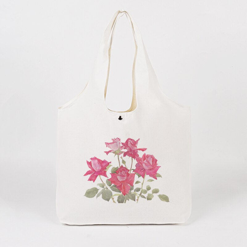 Women Printed  Casual Shopping bag Female Handbags Shoulder Fashion Style Flower Graphic Canvas Girl Bag