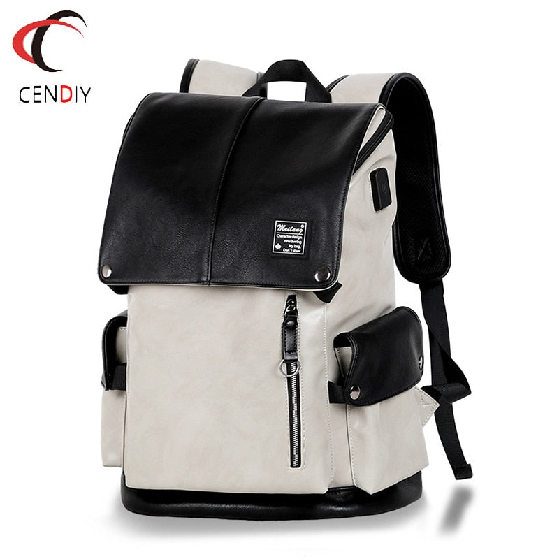 Fashion Casual Man Laptop Backpack Men Fit 14 Inch Laptop USB Recharging Large Space Travel Male Bag Anti Theft Backpack