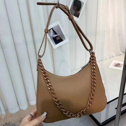 New Occident Style Fashion Chain Handle PU Leather Crossbody Sling Bags Lady Woman Handbag Crossbody Slingle Shoulder Totes Bag