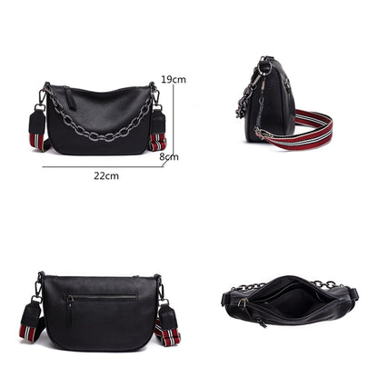 100% Genuine Leather Women Handbag Women Bag Fashion Chains Cowhide Female Shoulder Bag Designer Small Ladies Crossbody Tote bag