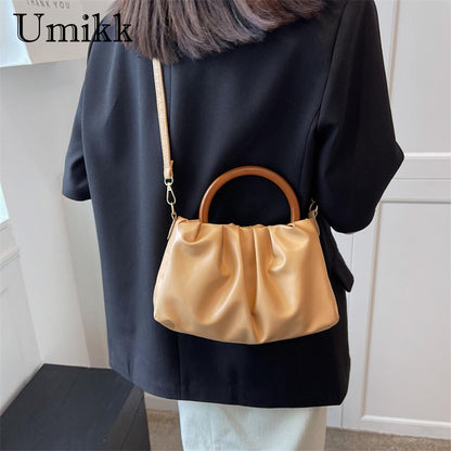 Women Fashion Shoulder Bag Creative Special Design Shoulder Bag Solid Color Messenger Bags Leather Handbags