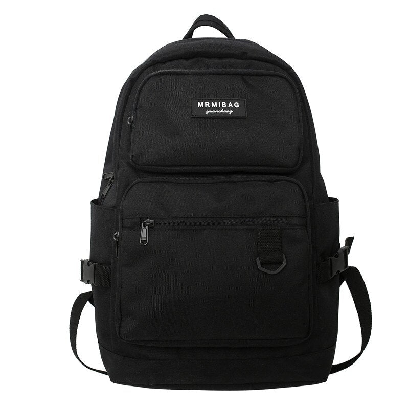 11EnoPella Waterproof Fashion Backpack Cute College Student Simple Kawaii Women Female Men Nylon Girl Bag Black Schoolbags