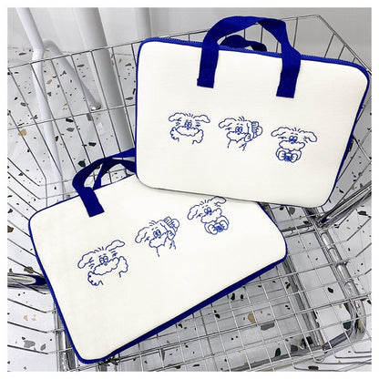 13 15 Inch Notebook Laptop Case For Macbook Carrying Bag Mac Ipad Pro 9.7 10.9 11 13.3 Inch Korea White Dog Tablet Sleeve Bag