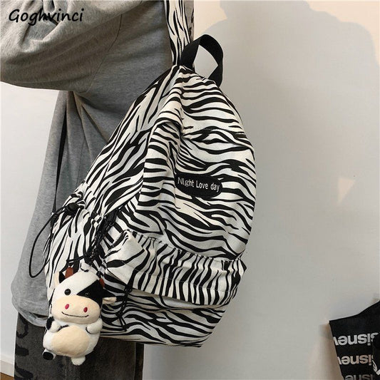 Backpacks Leopard Vintage Couple Canvas Bag Korean Harajuku Ulzzang Large Capacity School Backpack Unisex Stylish Waterproof Ins