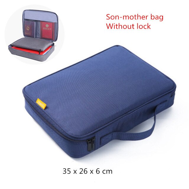 Travel Business Briefcase A4 Document Bag Waterproof Oxford Tote Men Women&#39;s Electronic Product Storage Pouch Office Organizer