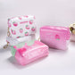 Portable Zipper Travel Cosmetic Bag Strawberry Printing Lip Small Cosmetics Beauty MakeUp Storage Case Travel Wash Pouch