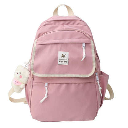 New College Women Waterproof Nylon Backpack Female Large Capacity Travel Bag Korean Vintage Girl Shoulder Bags Schoolbag Mochila