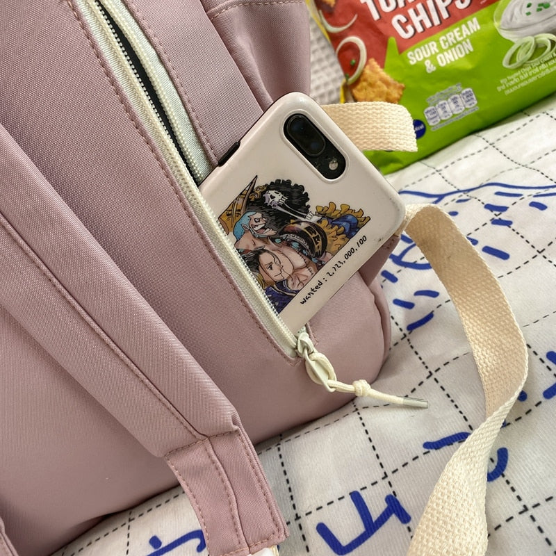 DCIMOR New Nylon Women Backpack Female Mesh Pocket Travel Bag Lady Fashion Schoolbag for Girl Student Preppy Book Pack Kawaii