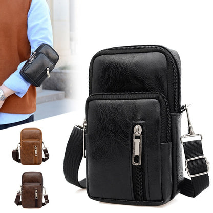 High Capacity Shoulder Male Fanny Pack Men Genuine Leather  Messenger Bags Men&#39;s Fashion Business Crossbody Bag Small Briefcase