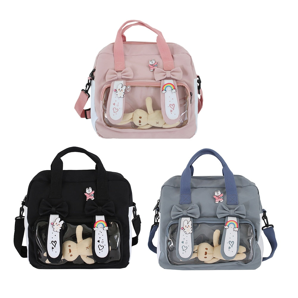 Kawaii Shoulder Backpack Korean Japanese Students Cartoon Cute Girl School Bag for Women Students Shopping Travel