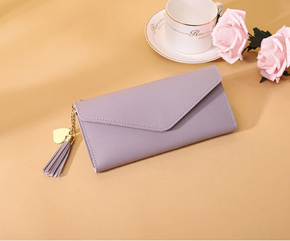 Luxury Designer Women Wallets Trendy Heart-shaped Long Clutch Bag Pendant Wallet Multifunctional Lychee Pattern Coin Purse