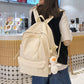Fashion Backpack Women Multi-Pocket Anti-Theft Backpack Solid Color Nylon School Bag For Girl Large Capacity Cute Travel Backbag