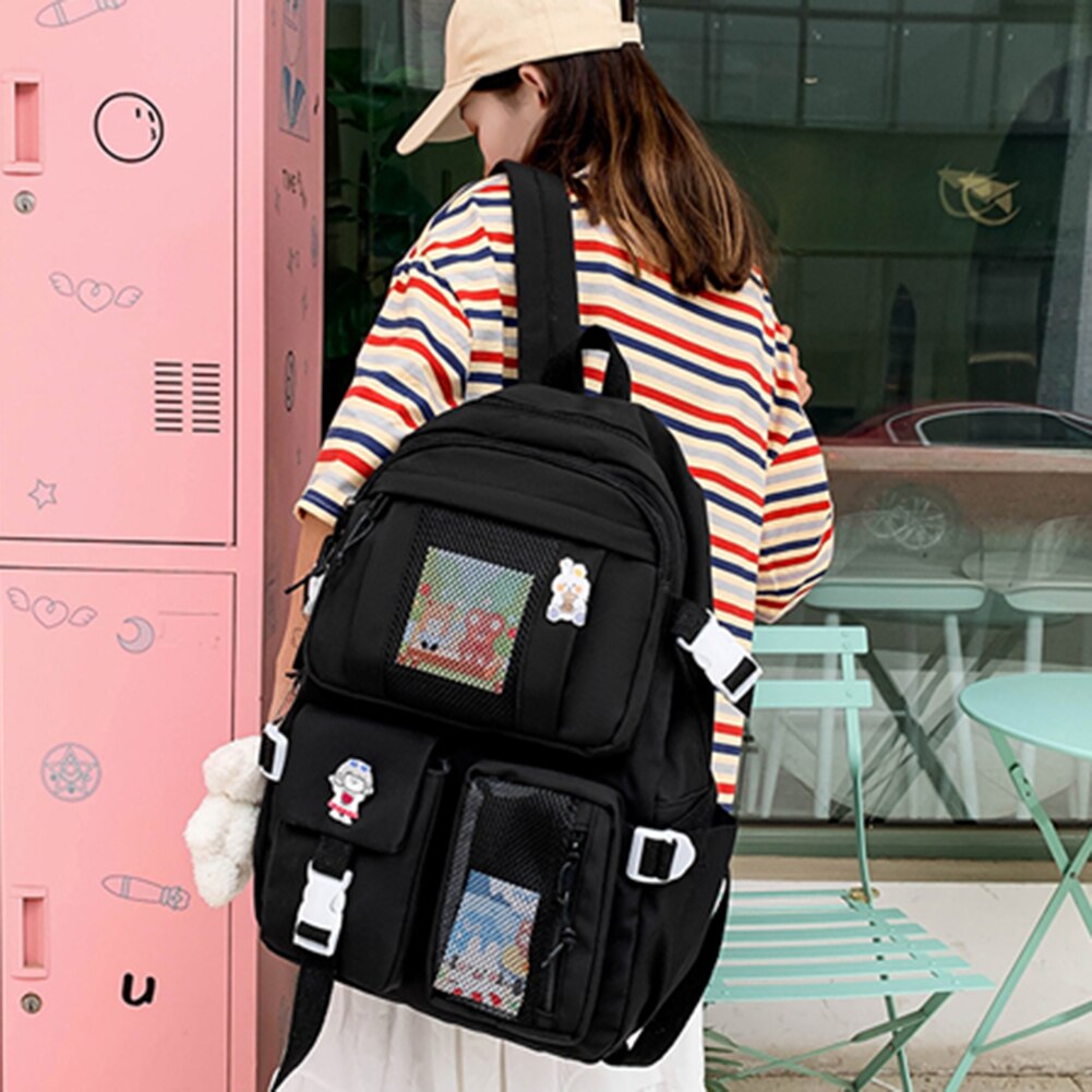 Women Nylon Backpack Casual Candy Color School Bags for Teenagers Girls Students Large Capacity Backpack Female Travel Rucksack