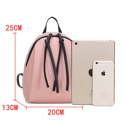 Mini PU Leather Backpack Women&#39;s Small Shoulder Bag with Tassel Zipper  Female Leather  School Bagpack Bag for Teenage Grils