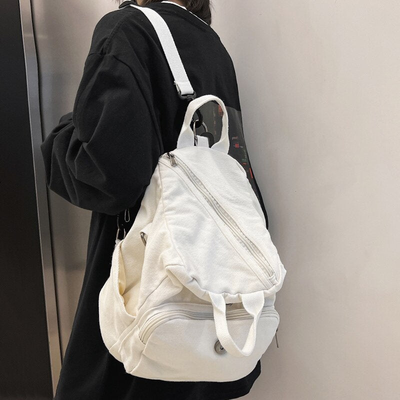 Laptop Girl Travel Brown Bag Fashion Female College Student Backpack Small Cool Women School Bags Ladies Canvas Vintage Backpack