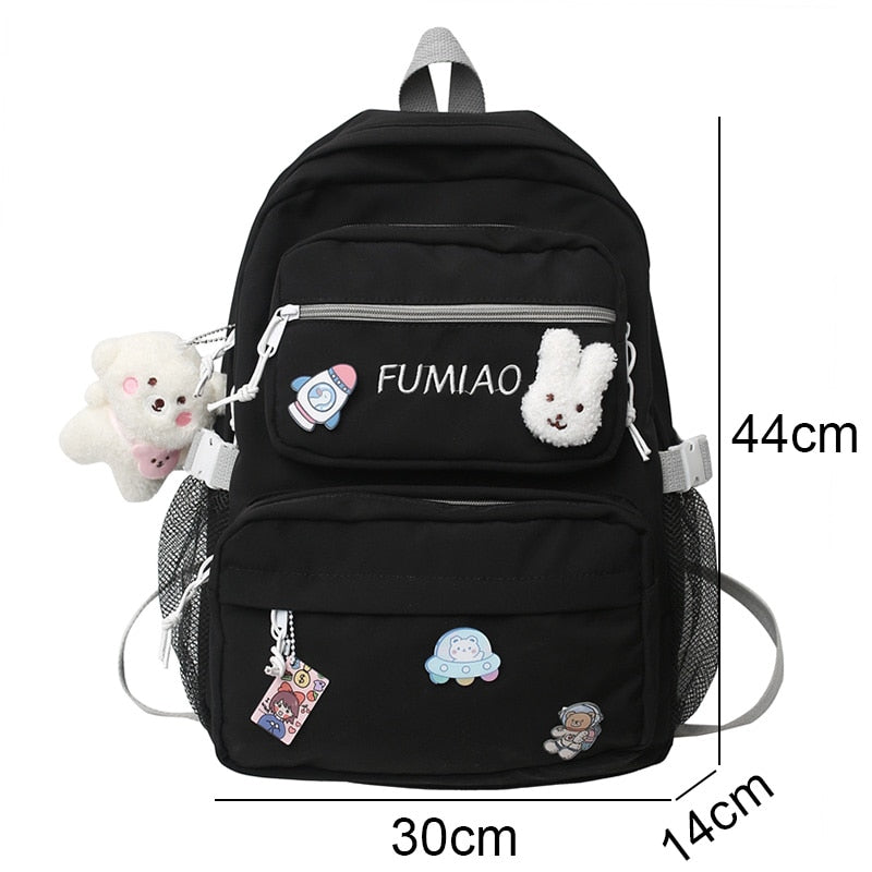 Girl Kawaii School Bag Student New Trendy Nylon Cute Female College Bags Cool Ladies Laptop Backpack Women Book Backpack Fashion