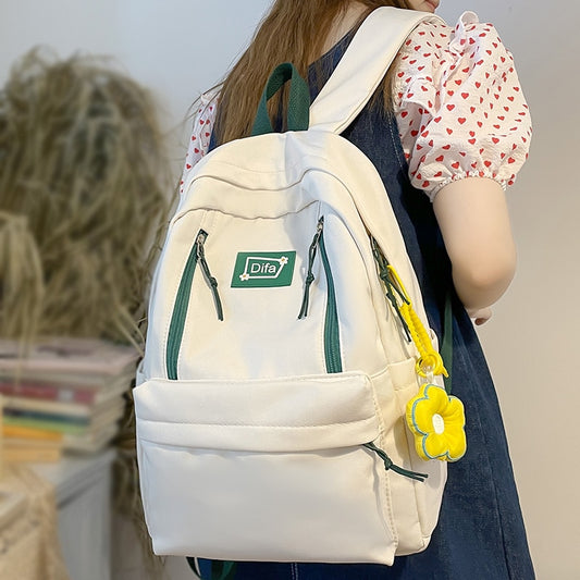 Trendy Cool Female College Backpack Women Laptop Book Bag Girl Travel Kawaii School Bags New Lady Student Nylon Backpack Fashion