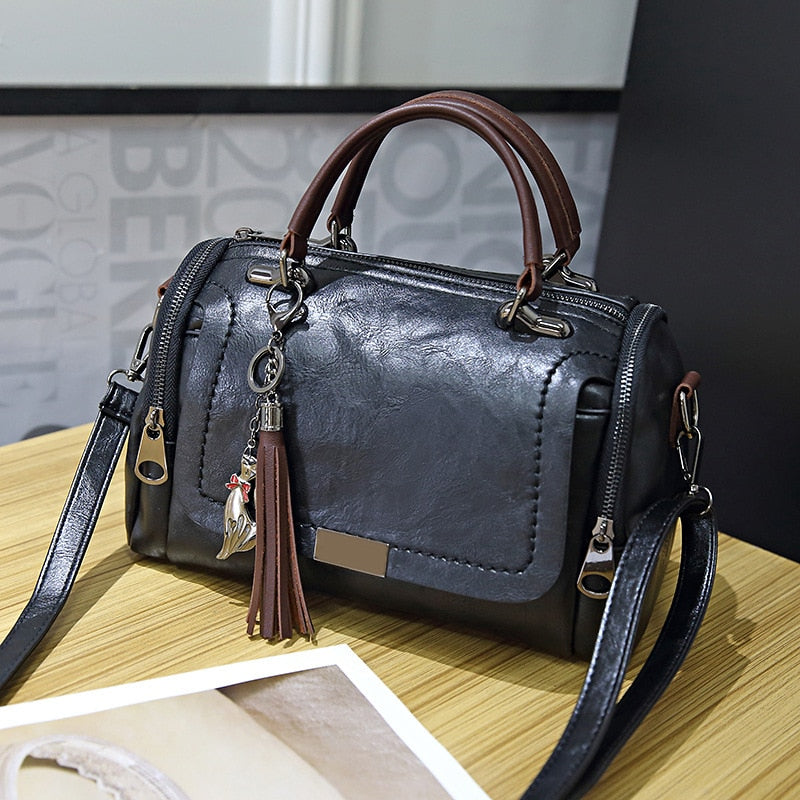 Superone New Arrival Fashion Woman Bag for Ladies Retro PU Leather Bag Female Tassel Zipper Crossbody Bags