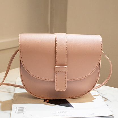 Fashion Simple PU Leather Crossbody Bag For Women Solid Shell Color Shoulder Messenger Bag Lady Belt buckle Travel Small Bag