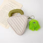 PURDORED 1 Pc Mini Triangle Makeup Bag for Women Zipper Travel Lipstick Cosmetic Bag with Small Pendant Nylon Girl Toiletry Bag