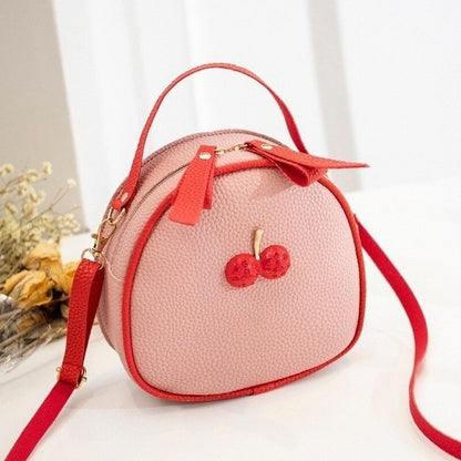 New Women&#39;s Messenger Bag Female Small Simple Cherry Crossbody Shoulder Bag Mini Backpack Handbag