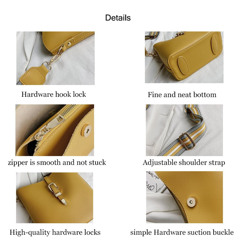 PU Women&#39;s Crossbody Bags Solid Color Shoulder Bags for Ladies Handbag Fashion Female Messenger Bags Waterproof Women Tote Bags