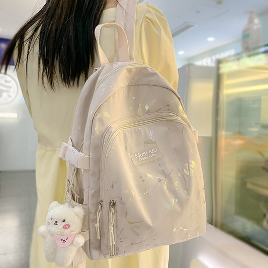 Girl Travel White Book Laptop Backpack New Female Trendy Color Student Bag Fashion Ladies College Backpack Cool Women School Bag