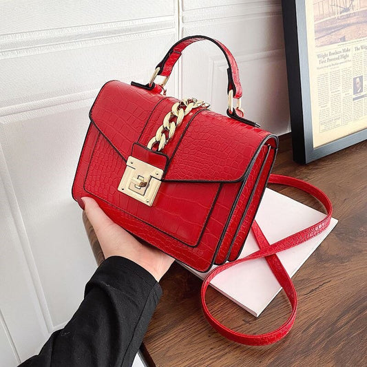 Fashion Alligator Women Shoulder Bags Designer Chains Handbags Luxury Pu Leatehr Crossbody Bag Small Flap Famale Purses