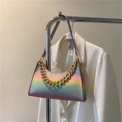 Fashion Sequin Shoulder Underarm Bags PU Leather Casual Women Handbags Purse Women Outdoor Business Traveling