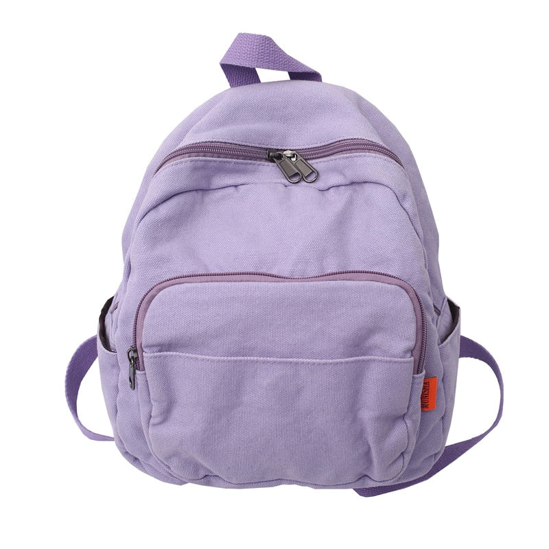 маленький рюкзак Canvas Women Small Backpack Vintage Feminina School Mini Backpack Women  Bagpack Female Solid Girl mochilas