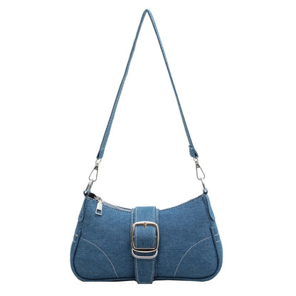 Summer Shoulder Bags For Women Brand Design Denim Casual Underarm Shoulder Bag Lady Blue Canvas Fashion Single Handbag And Purse