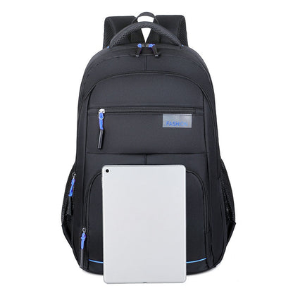 Fashion Men&#39;s Backpack Oxford Cloth Black Waterproof Computer Bag Men&#39;s and Women&#39;s Travel Leisure Backpack