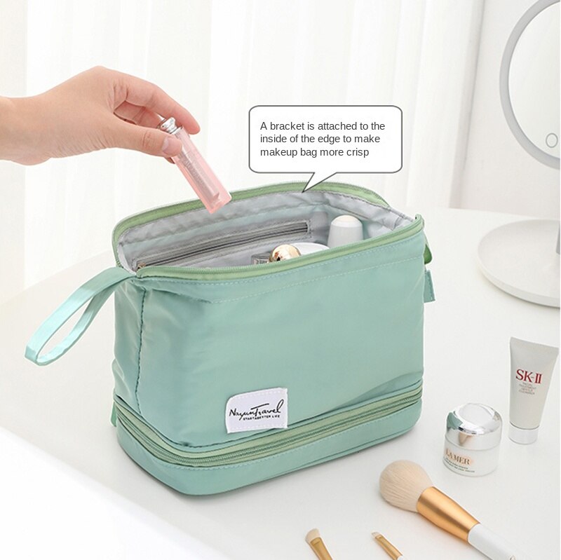 Travel Multifunction Women Cosmetic Bag Double-layer Toiletry Storage Organizer Waterproof Wash Pouch Make Up Cases Makeup Bags