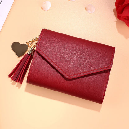 Mini Tassel Wallet Women Fashion Purse Female Short Mini Wallets Korean Students Lovely Purse Female Small Wallet for Women