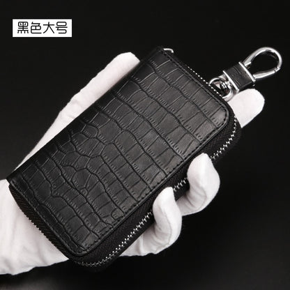 New Large Capacity Cowhide Key Case Men and Women Multi-Functional Buckle Car Key Case Genuine Leather Coin Purse Bags Small