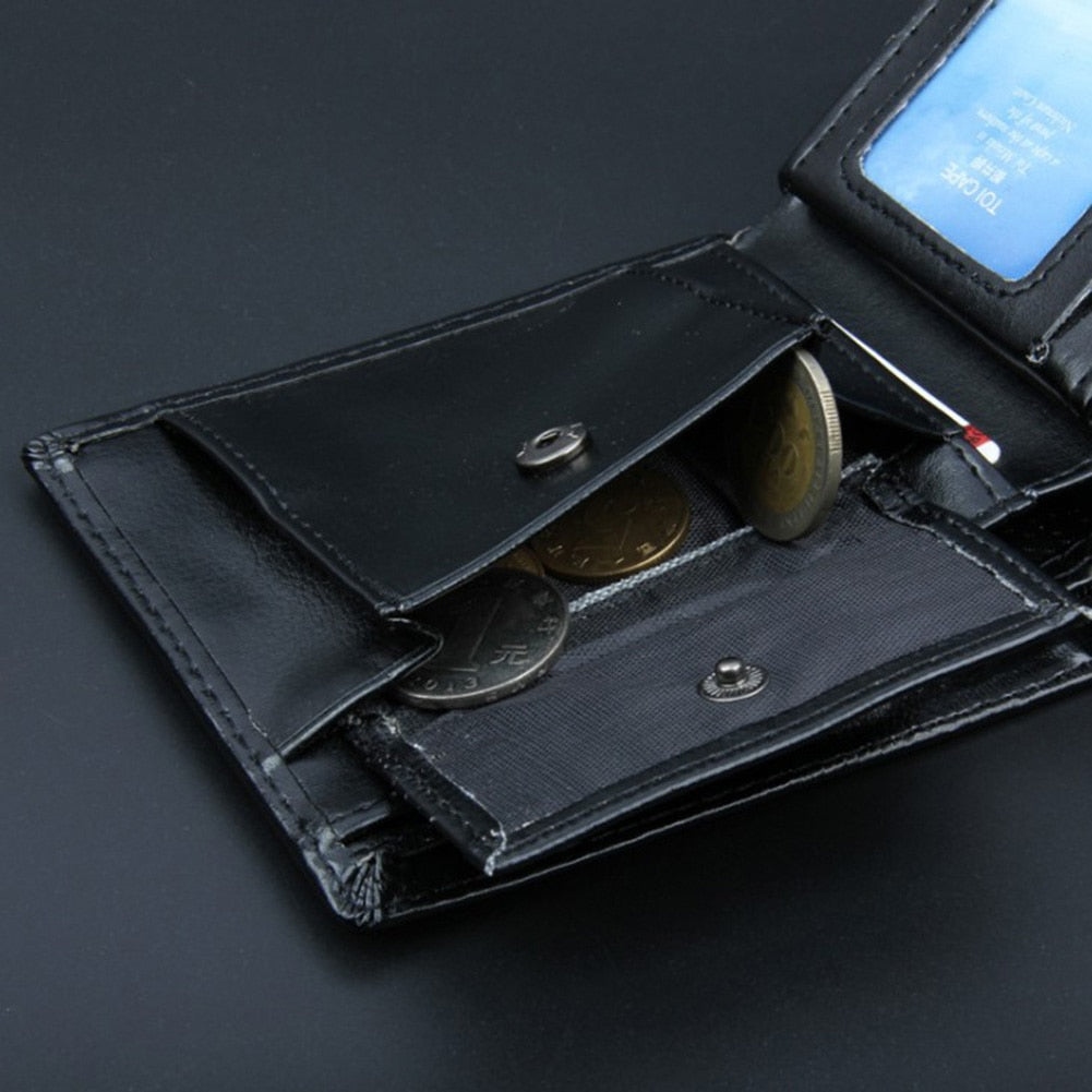 Men Wallet Leather Business Foldable Wallet Luxury Billfold Slim Hipster Credit Card Holders Inserts Coin Purses Casual Walltes