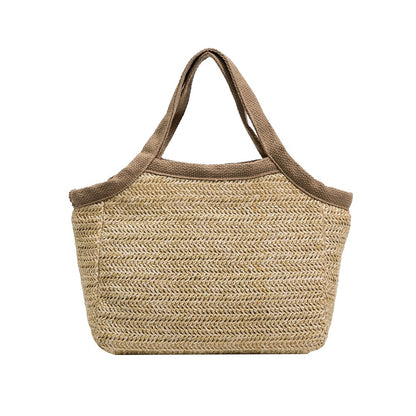 Summer Women Straw Handbag Boho Beach Holiday Female Woven Handle Tote Purses for Women Storage Handmade Tote