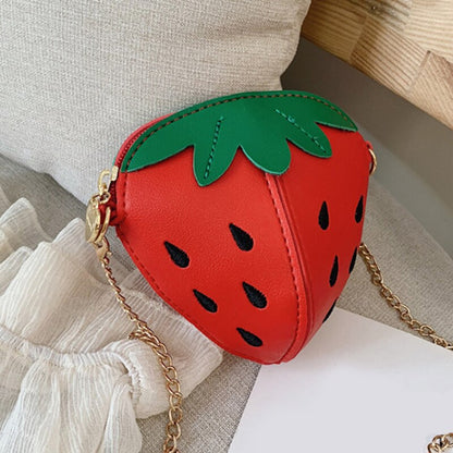 Women Bag Creative Cute Little Strawberry Shape Crossbody Bag Small Women Shoulder Bag Phone Pouch