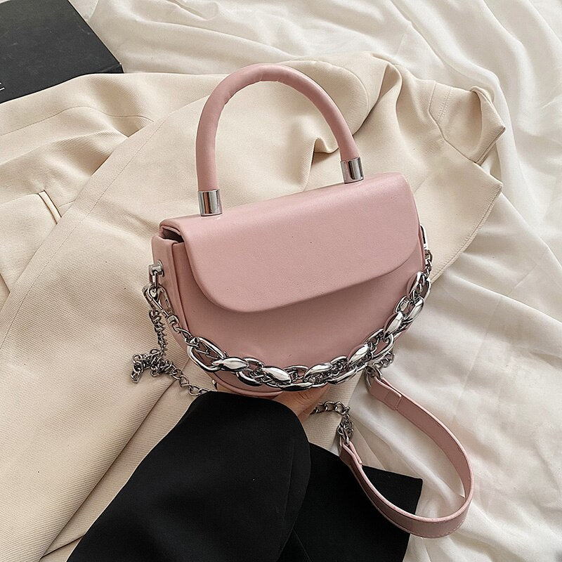 HOCODO Fashion Pu Leather Handbag Summer Solid Color Shoulder Bag Female Small Flap Crossbody Bag Women Chain Ladies Phone Bag
