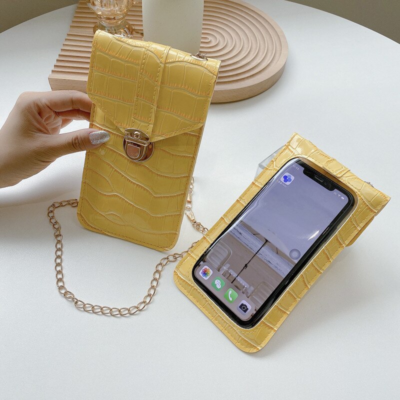 Shoulder Bag for Women Touch Screen Mobile Phone Bags Female Crossbody Bag Simple Retro Wallets