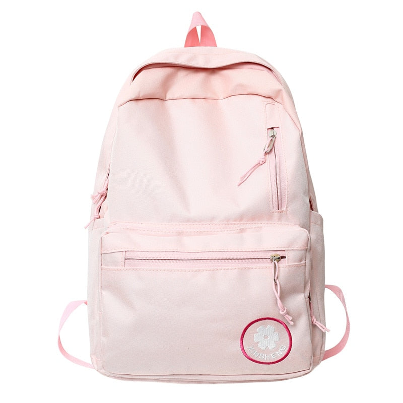 Trendy Girl Pink Laptop Student Bag Lady Kawaii Nylon College Backpack Women Cute School Bag Female Travel Book Backpack Fashion