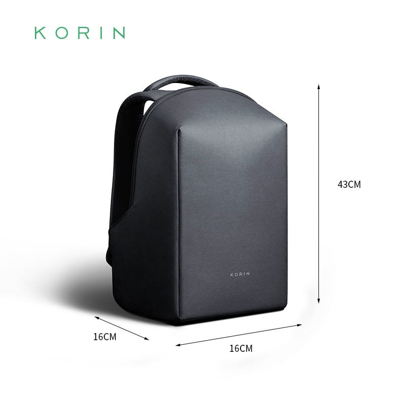 KORIN Original Men&#39;s Large-Capacity Commuter Business Simple 15.6-Inch Laptop Waterproof Backpack