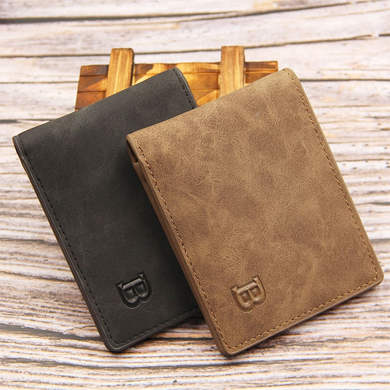 Business Men Wallets Small Money Purses Wallets New Design Dollar Price Top Men Thin Wallet With Coin Bag Zipper Coin Bag