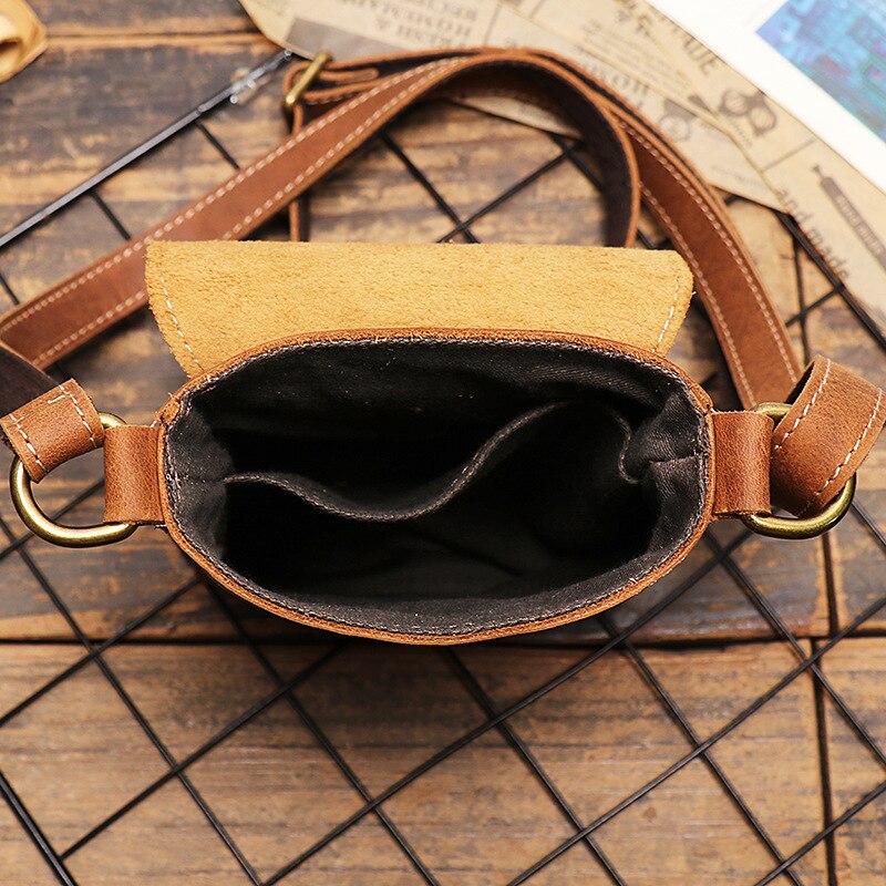 Nesitu High Quality Vintage Brown Black Blue 100% Cowhide Genuine Leather Shoulder Mini Women Men Messenger Bag for Phone M3376