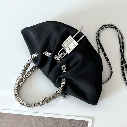 Luxury Designer Chain Shoulder Bag Women&#39;s Cloud Handbag Pleated Crossbody Bag Casual Tote Black Fashion Nylon Ladies Clutch Bag