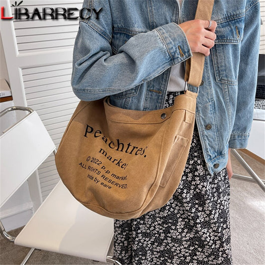 Fashion Letter Design Large Capacity Ladies Shoulder Bag New High Quality Canvas Women Messenger Bags Student Bag Bolsa Feminina