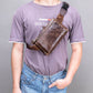 Genuine Leather Travel Waist Pack Fanny Pack Men&#39;s Designer Leather Belt Bags Phone Belly Small Shoulder Chest Messenger for Men