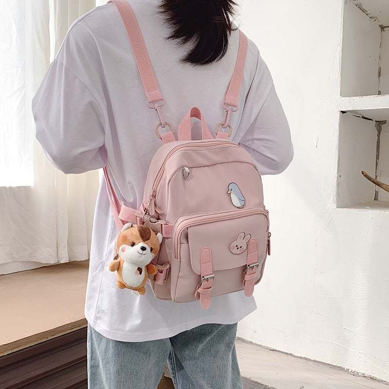 Fashion  Backpack Women Kawaii Shoulder Bag for Teenage Girls Multi-Function Small Bagpack Ladies Travle School Backpacks