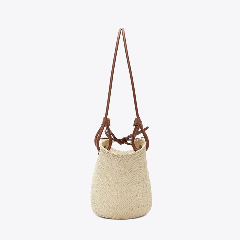 Designer Brand Straw Basket Bags Large Rattan Women Shoulder Bags Big Handle Handmade Handbags Summer Beach Bag Bali Tote Purses